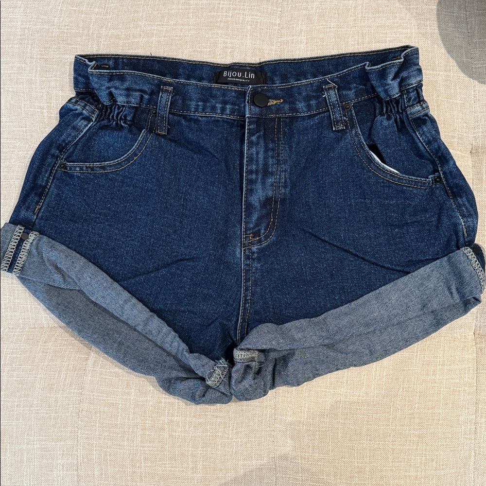 Dark Blue Denim Shorts